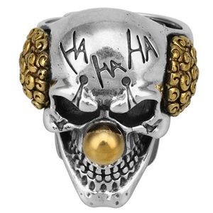 Skull Clown Silver Plated Men's Ring